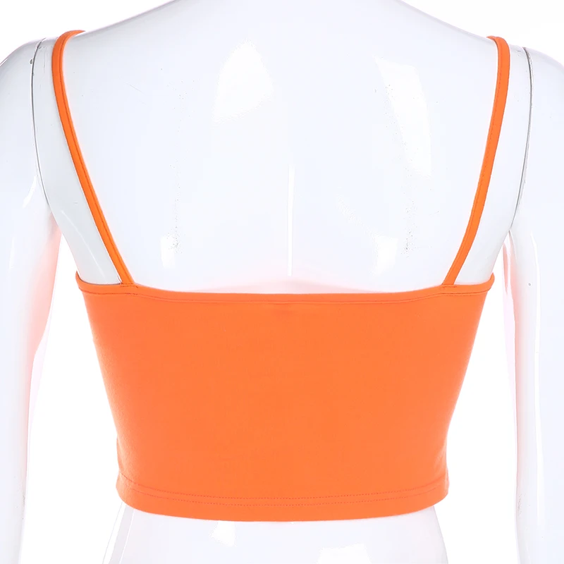 Iamhotty Orange Camis Женская Светоотражающая майка с принтом дракона топы без рукавов с открытой спиной Короткий Летний жилет