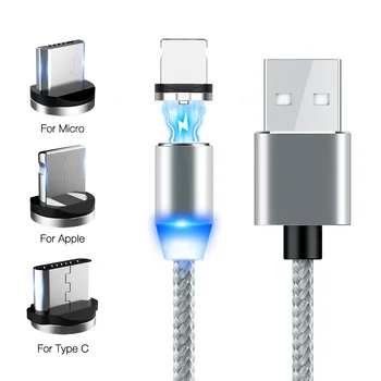 

FREE GIFT 1M Magnetic Micro USB Cable For iPhone Samsung Fast Charging Wire Cord Magnet Charger USB Type C Mobile Phone Cable