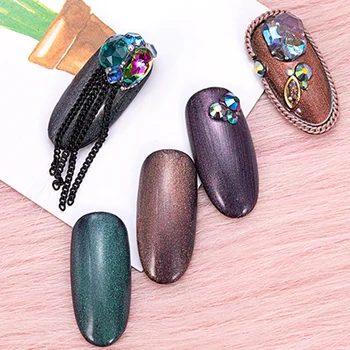 

ABVP Nail Chains Nail Art Supplies 12 Strips Metallic Nail Chains Glitter Bling Design Nail Jewels Decoration Accessories 3D Nai