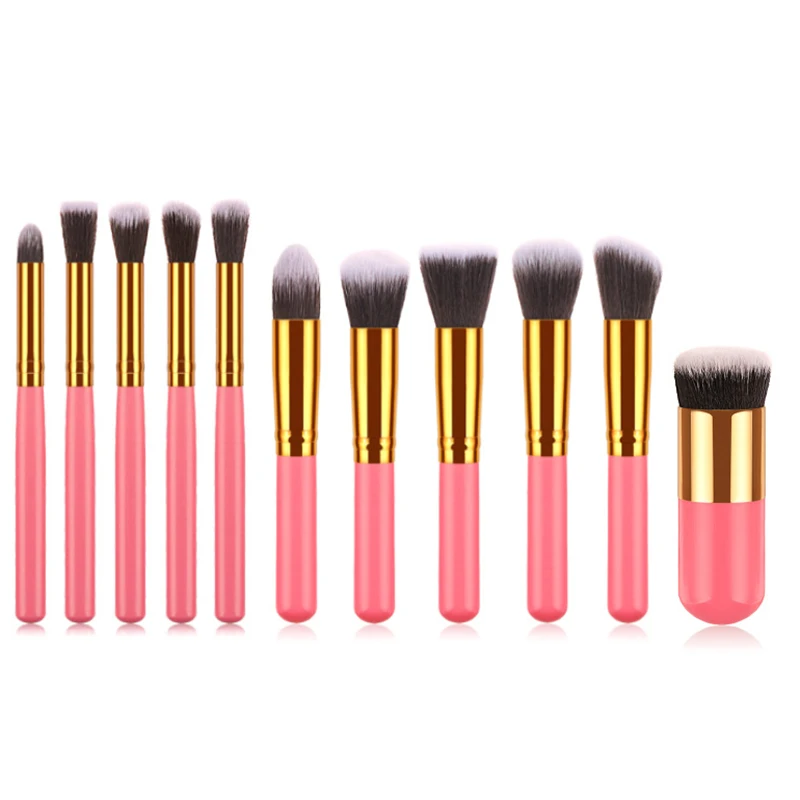11 Pcs Silver/Golden White Makeup Brush Sets pen maquiagem Foundation Powder Eyeshadow Full-featured sets of makeup tools Kit - Handle Color: A