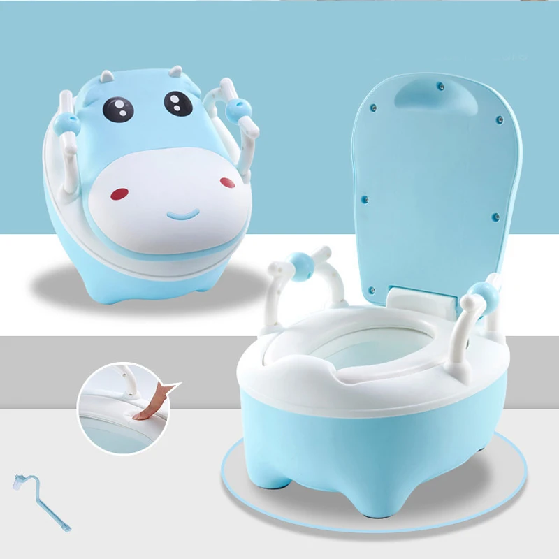 Baby Potty Toilet Bowl Training Seat Cute Cartoon Cow Shaped Children's Travel Portable Pot | Мать и ребенок
