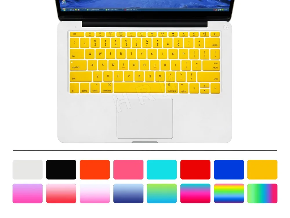 Цветной силиконовый чехол HRH для клавиатуры ноутбука Macbook New Pro 13 A1708 (версия 2016 без