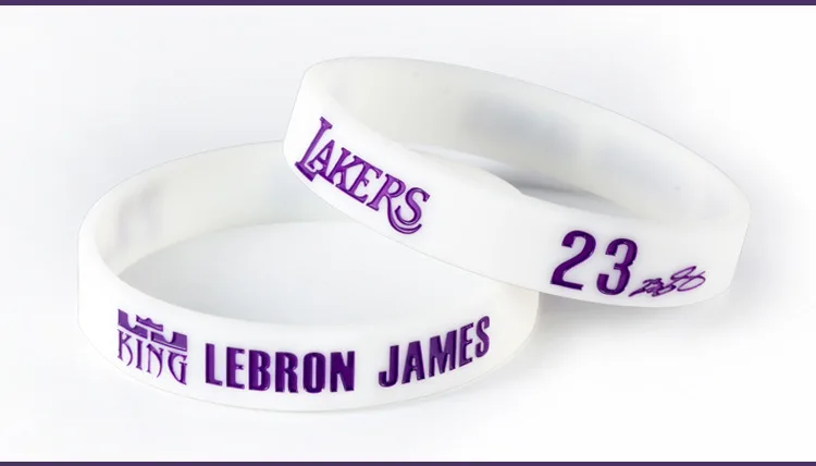 1 шт. браслет Леброн Джеймс баскетбольные резиновые браслеты спортивные резиновые браслеты ночные светящиеся браслеты - Окраска металла: White Night Luminous