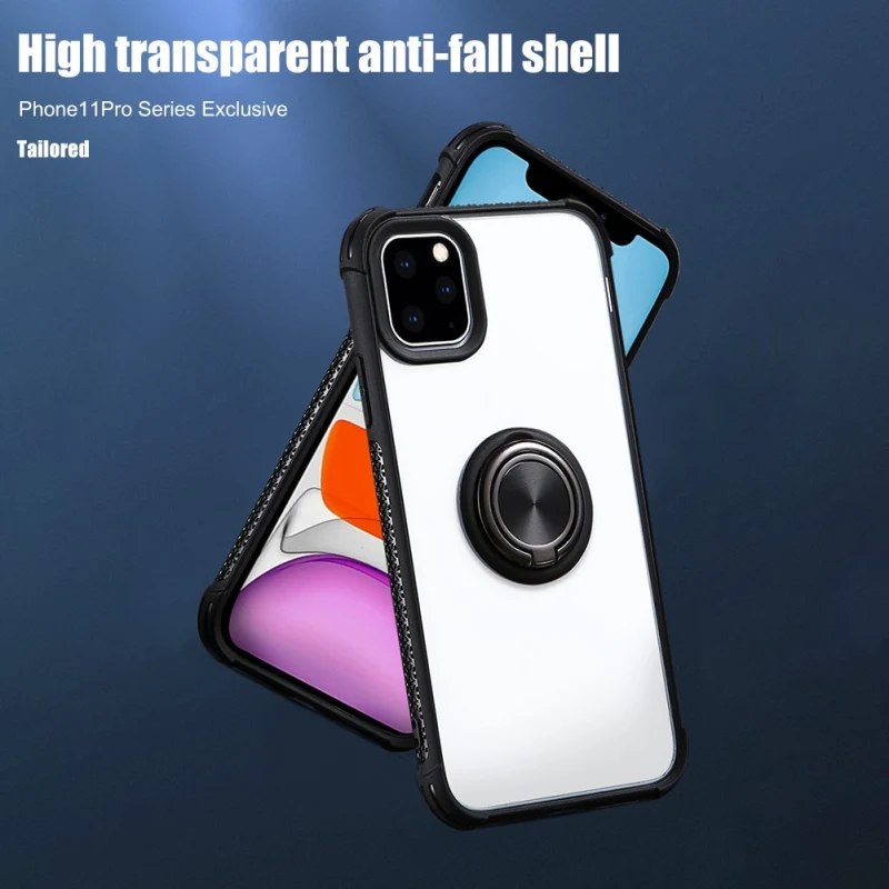 Мягкий Силиконовый ТПУ чехол для телефона с кольцом для IPhone 11 Pro