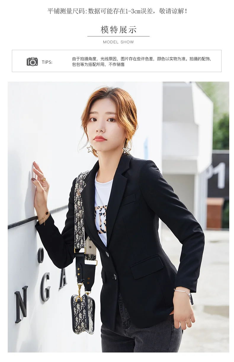Korean-style College Style Suit Jacket Women's OL Work Clothes Wear White Collar Blazer Sales Offices Staff Work Wear
