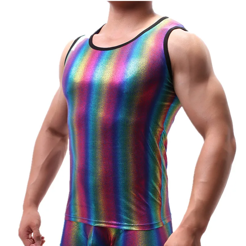 Sexy Mens Underwear men underwear Rainbow Boxer Briefs Thongs Shorts Jumpsuits Tank Tops Slim Fitness Undershirts Open Butt Underpants Pajamas