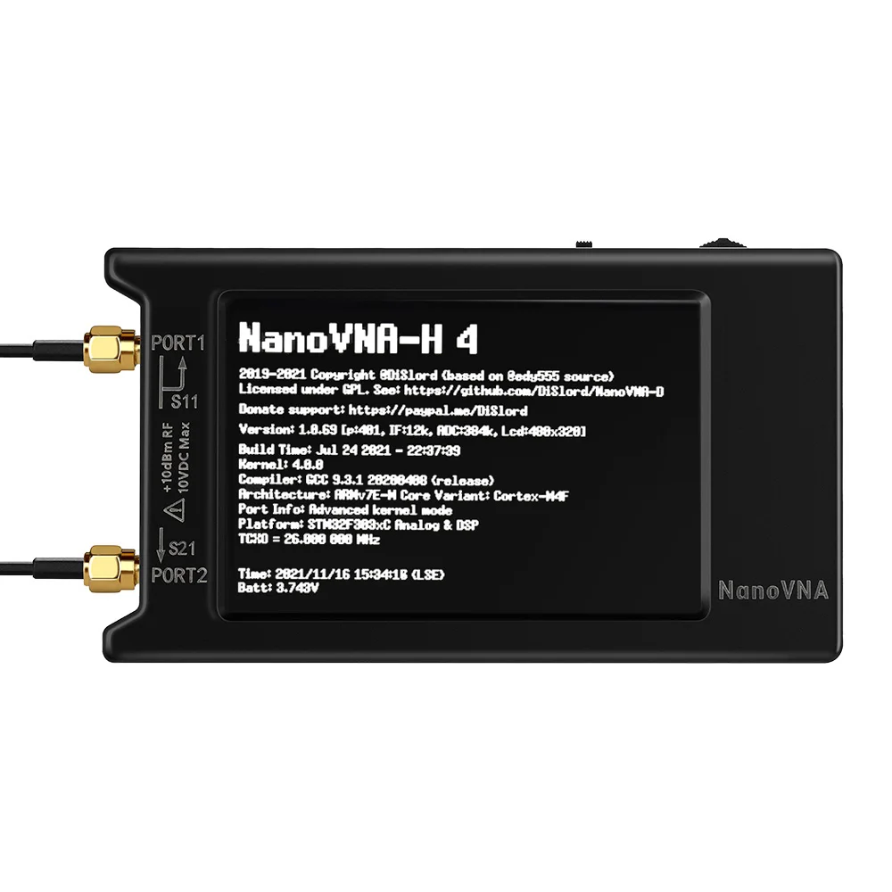 2022 Brand New 10k-1.5GHz NanoVNA-H4 hugen 4inch Vector Network Analyzer HF VHF UHF Antenna Analyzer V4.3 with SD Card Slot 5