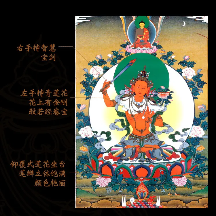 Thangka Тибетский ручной работы двухэтажный статуи Будды Thangka Висячие тибетские украшения гостиной фрески длинные 125 см