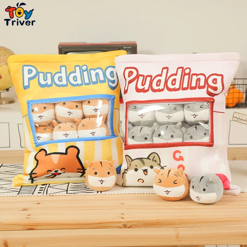 Одна сумка пудинг хомяк плюшевая игрушка Triver Plushie Подушка креативная Подушка для детей подарок на день рождения Прямая поставка