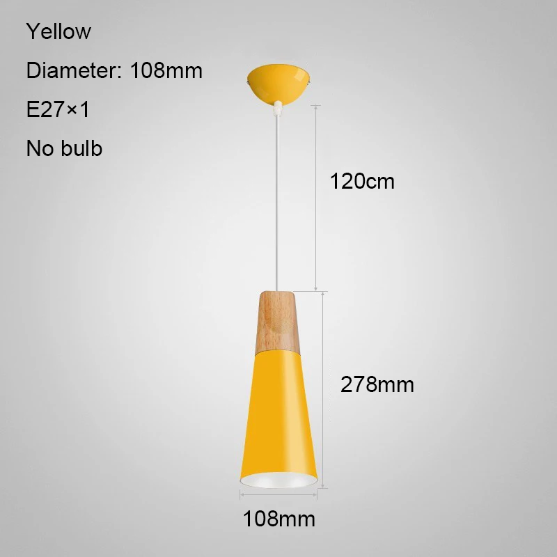 Yellow 108mm no bulb Подвесной светильник светильник подвесной люстра лофт подвесные светильники лофт декор светильник люстра светильник лофт люстра детская люстра для кухни люстра на кухню светильники подвесные - Цвет корпуса: Yellow 108mm no bulb