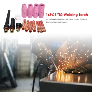 

16pcs TIG Welding Nozzles Welding Holder Contact Tips for Welding Cutting Torch Lowest Burning Loss Rate Regional Free