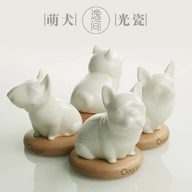 

[Adorable Dog Light Porcelain] New Year Gift Dog Artwork Automatic Photographic Ambience Light