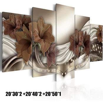 

5 Pcs Abstract Modern Oil Painting Art Canvas Printed Wall Home Decor Framless For Bedroom, Study, Corridor, Living Room