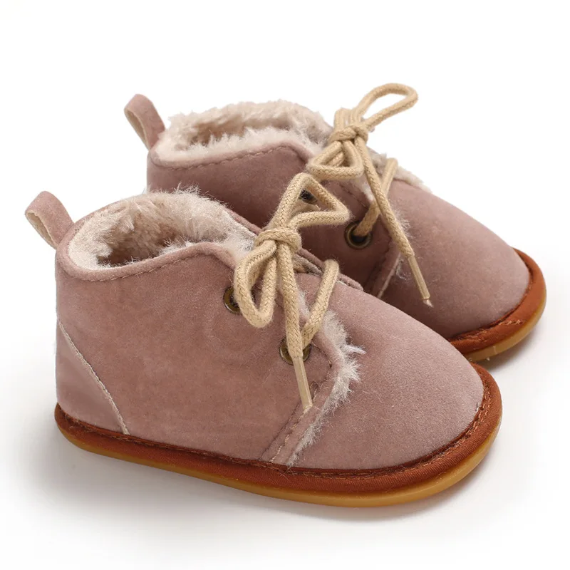 Brown Unisex Toddler Shoes Boy Soles Thicken Babies Shoes for Baby Girl Cotton Fabric Winter Newborn Infant Baby Girl Boots - Цвет: Brown