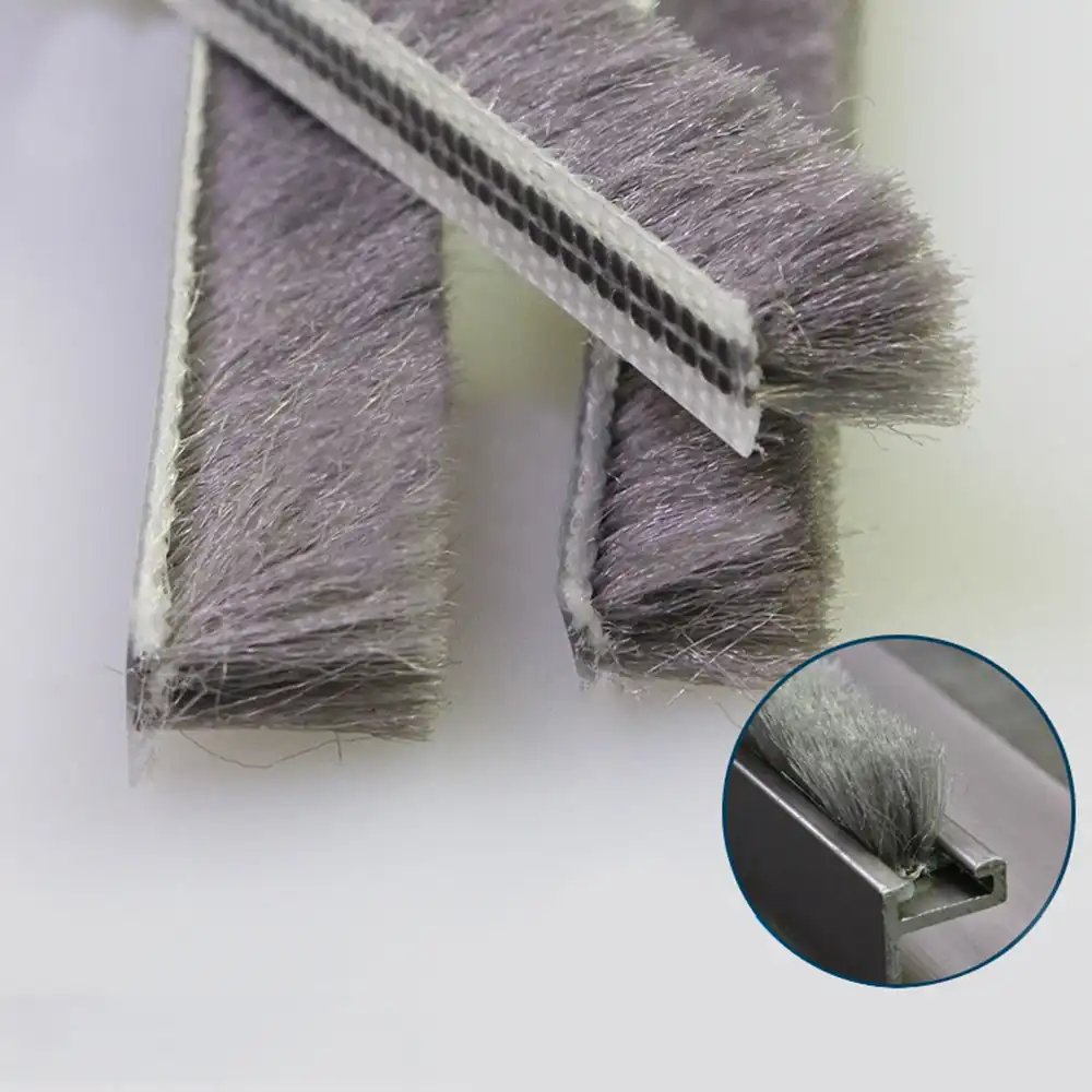 6mm Sliding DOOR Seal Strip Windproof Weatherstrip Draught Excluder Brush Pile