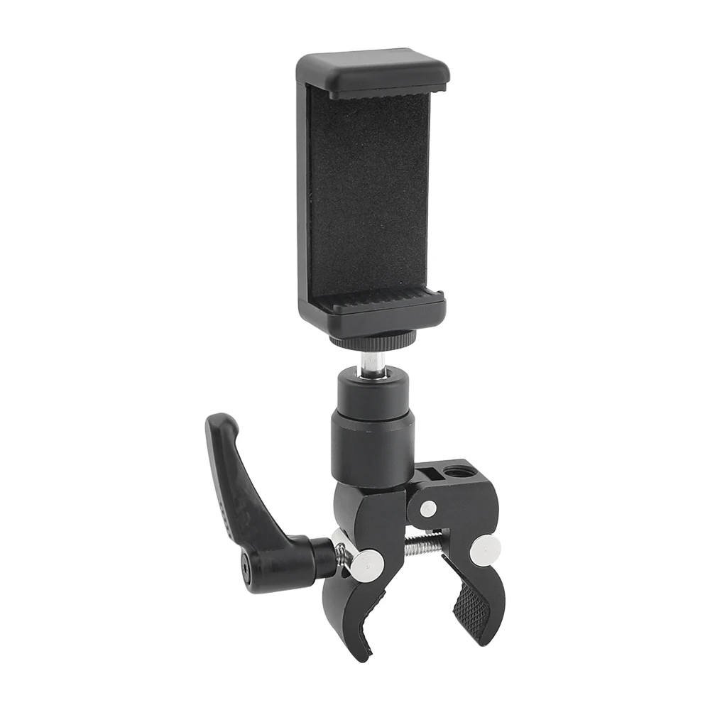 

Kayulin Super Clamp Crab Clamp Bracket with Ball Head Mount Cell Phone Clip For Cellphone Smart Phone