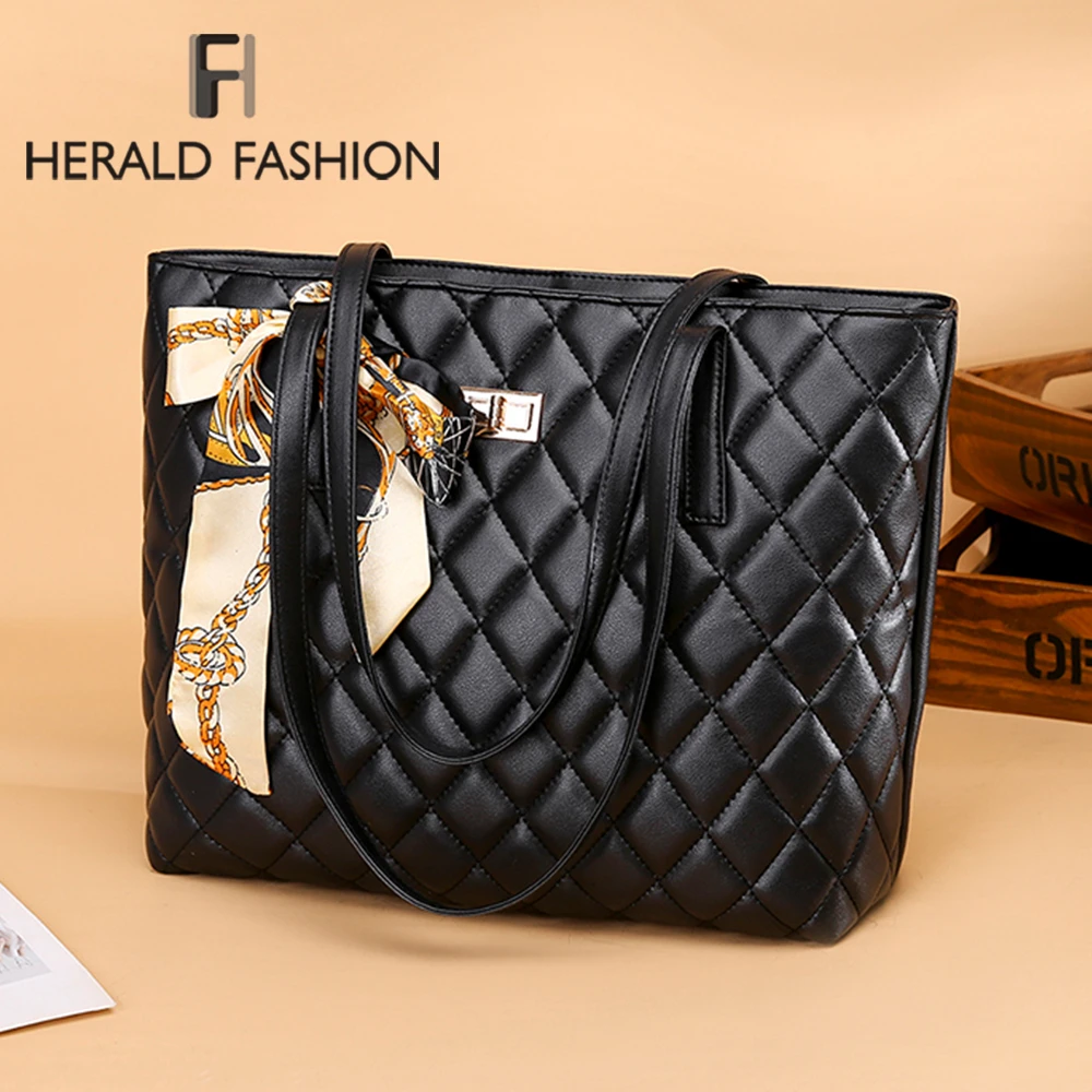 Herald Fashion Женская большая сумка на плечо дорожные сумки кожаная стеганая из