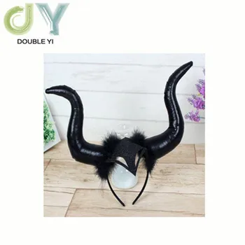 

Halloween tiara horn headband Europe and the United States hot devil horns headband head buckle can be customized