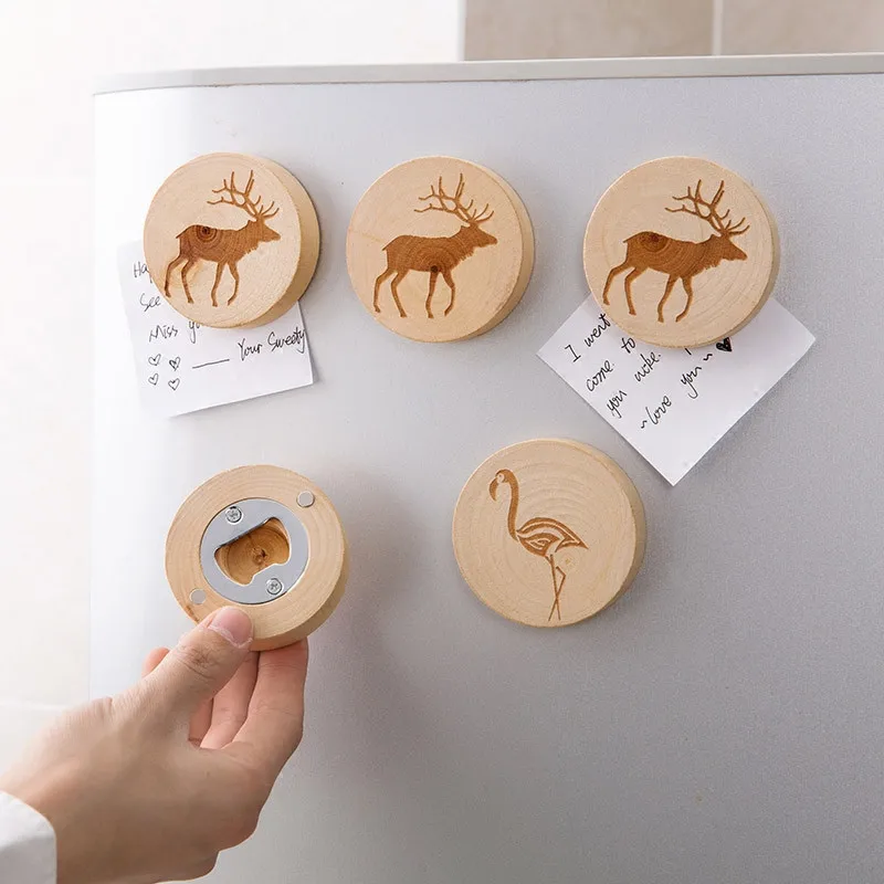 Wooden-Fridge-Opener-Beer-Bottle-Opener-Fridge-Magnet-Magnetic-Message-Board-Magnetic-Sticker (2)