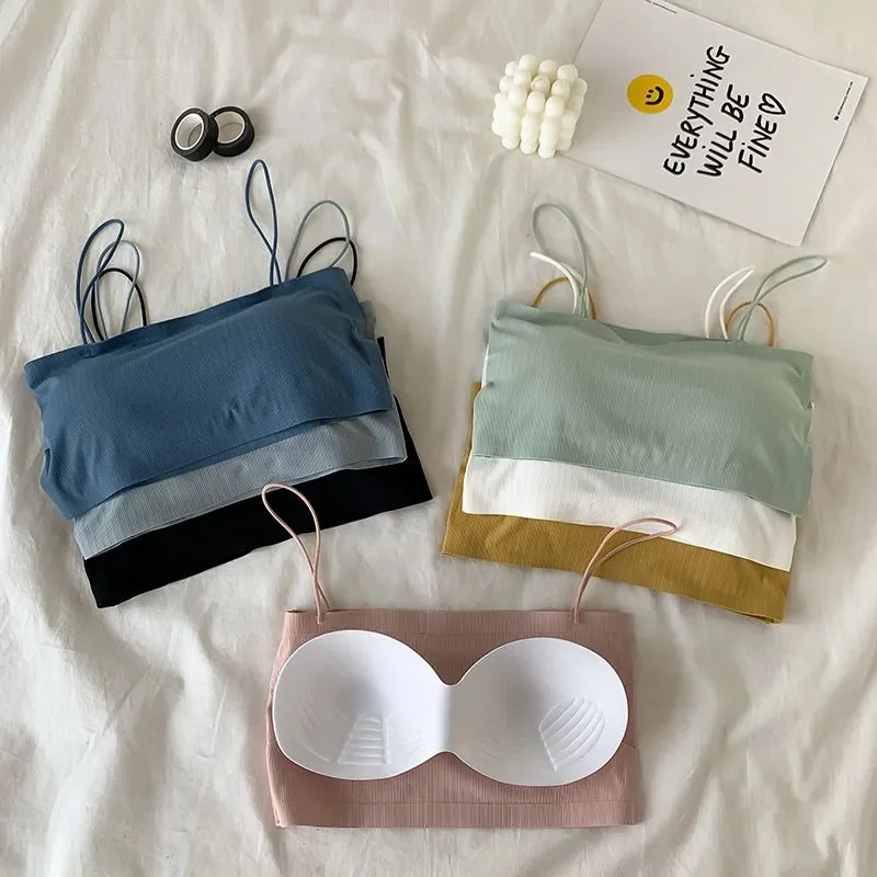 Women Lingerie Bra Women Tube Tops Women's Top Female Crop Top Strapless Padded Bralette Streetwear Seamless Underwear Sexy Lingerie Tube Bra Bandeau