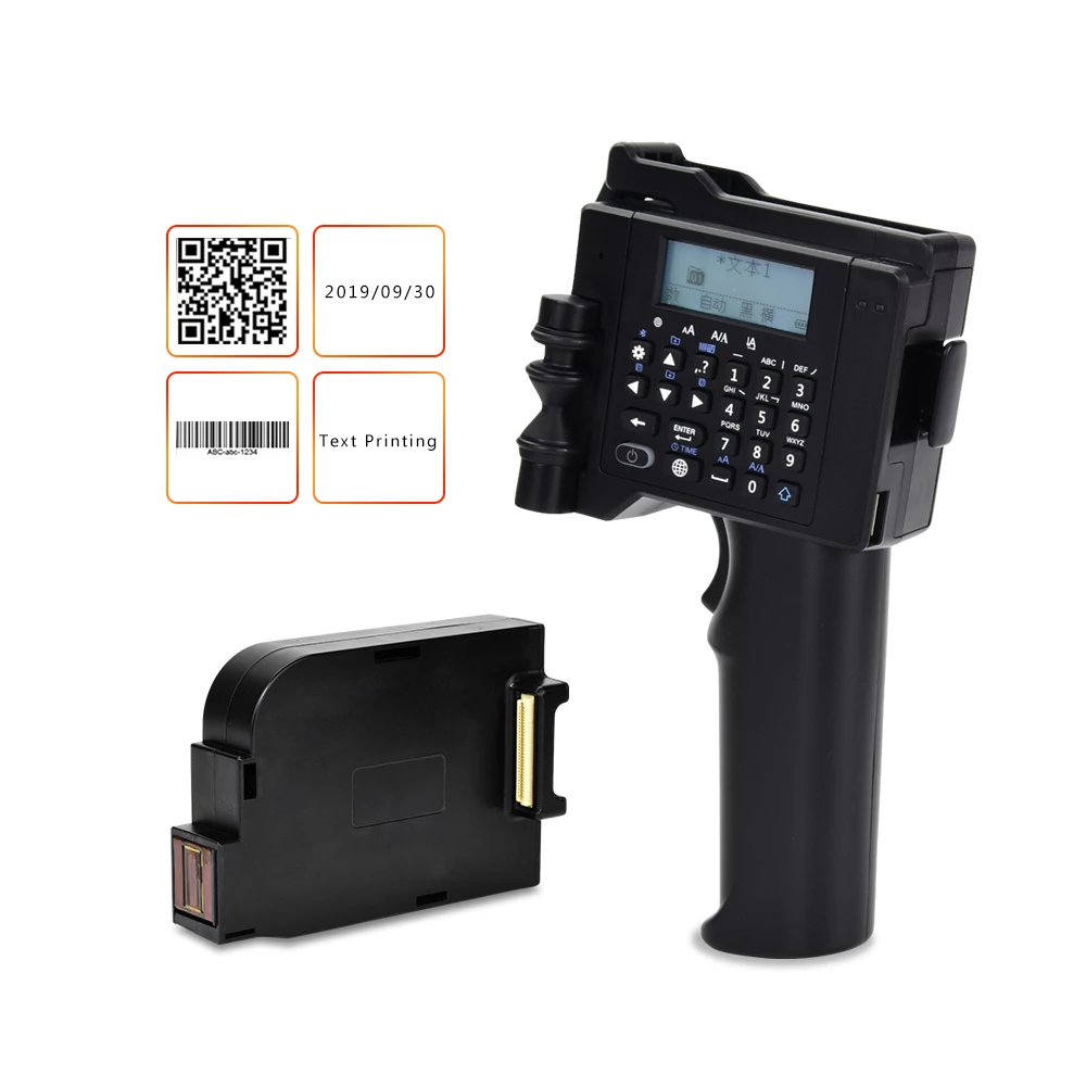 Handheld Inkjet Printer Label Printer Portable For Date Bar Code QR Code for Plastic, Textile, Metal, Wood, Glass, Stone, PVC