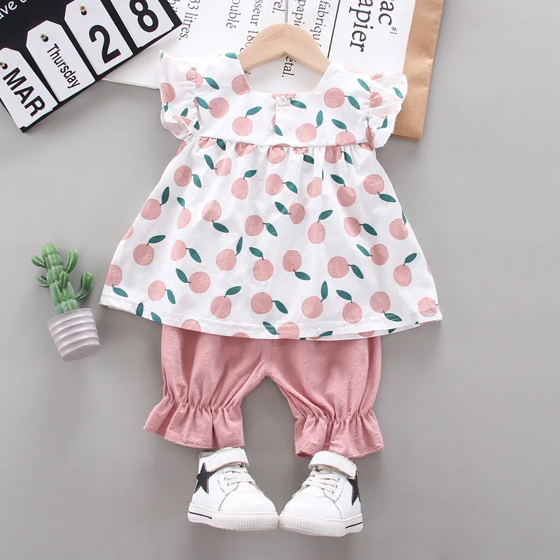 Baby Girls Clothes Cartoon Dress Shorts 2Pcs/Sets Toddler Clothing Suit
