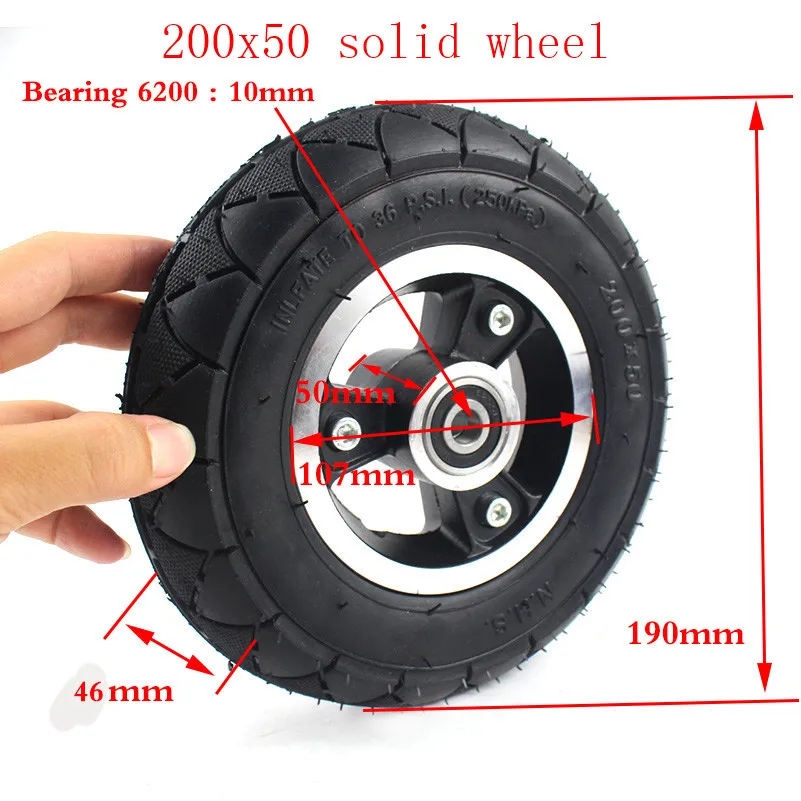 4 типа 200x50 8 дюймов Твердые TyreWith Ступицы Колеса Мобильность Скутер инвалидная коляска ступица подходит газовый скутер электрический скутер автомобиль - Цвет: 200x50 tire   B