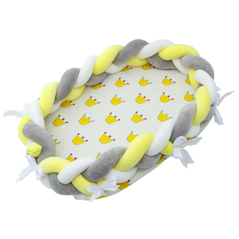 Yellow Портативная детская бионическая кровать для малышей, хлопковая колыбель, детская люлька, бампер, складная спальная кровать для новорожденных, дорожный бампер для кровати - Цвет: Yellow