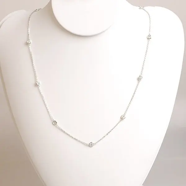 Женское колье чокер с бусинами из серебра и фианита длина 40 + 5 см|chain necklace|silver chain