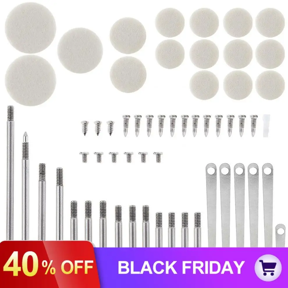 

58pcs Wind Instrument Repair Kit Clarinet Repair Parts Set Complete Tools Clarinet Sound Hole Mat Pad Roller Reed Screws