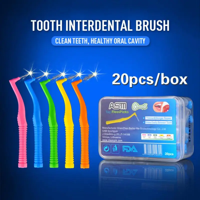 20 Pcs Interdental Brush Denta Floss Interdental Cleaners Orthodontic Dental Teeth Brush