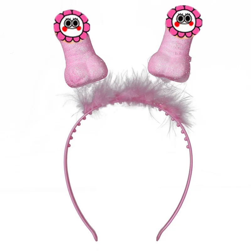1pcs Pink Headband Топпер для торта, вечерние принадлежности Для холостяка, украшение торта, воздушный шар для пениса, соломинка в виде пениса, вечерние аксессуары для украшения невесты - Цвет: 1pcs Pink Headband