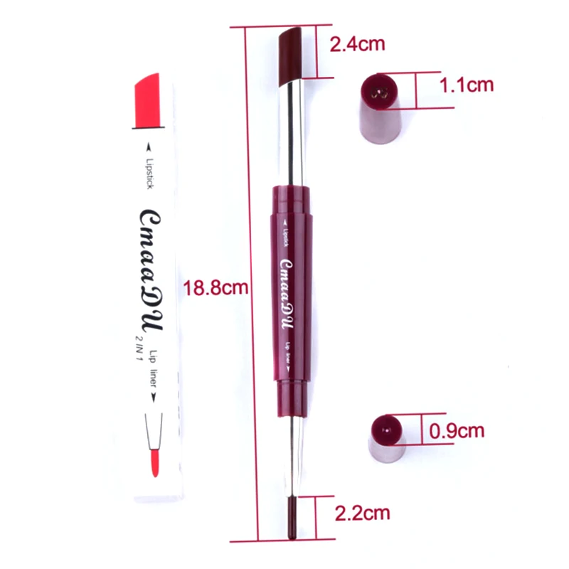 6 Colors Matte Lipstick Wateproof Double End Long Lasting Lipsticks Brand Lip Makeup Cosmetics Nude Dark Red Lips Liner Pencil