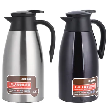 

2L High-end European Coffee Pot Stainless Steel Double Wall Insulated Water Jug Vacuum Thermal Kettle Teapot Coffee Pot