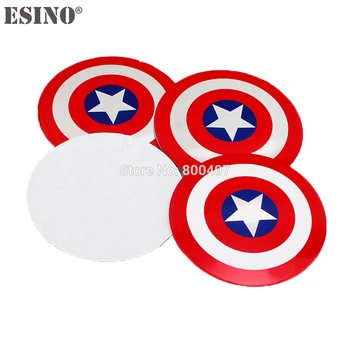 

40 x Car Styling Captain America 3D Metal Chrome Aluminium Alloy Wheel Center Cap Stickers Wheel Hub Cap Decals Emblems Badges