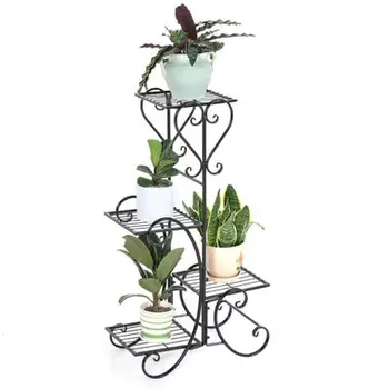 

European Wrought Iron Flower Stand Floor Hanging Orchid Shelf Multi-layer Indoor Green Pot Rack Balcony