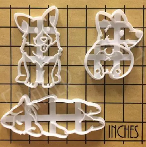 3pcs dog 3 шт./компл. с милой собачкой динозавр трафареты для нарезки печенья прессформы 3D бисквит мастика десерт пресс-формы для выпечки инструмент DIY для приготовления печенья в форме набор из быстрорежущей инструментальной стали - Цвет: 3pcs dog