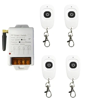 

AC220V 380V 1CH 1 CH Wireless RF Remote Control Light Switch 30A Relay Output Radio Receiver Module+one-button Transmitter