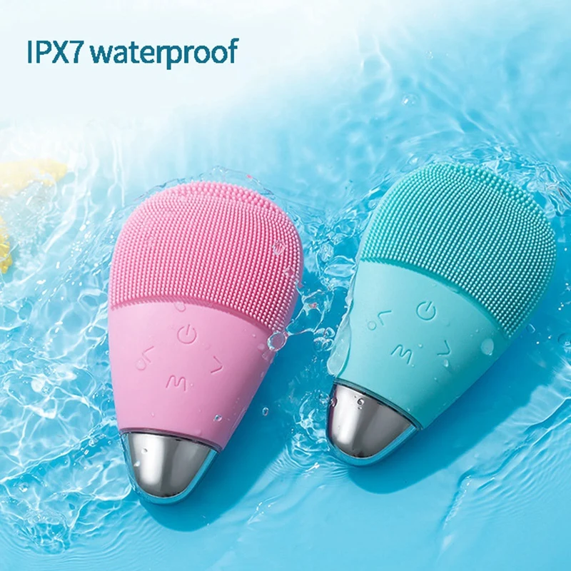 Face Cleaning Brush Eye Heating Care Instrument Ultrasonic Electric Silicone Face Cleaning Brush Beauty Instrument Wireless Char