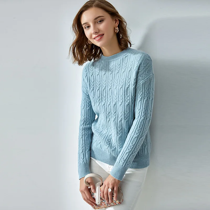 

Half-Turtle-Neck Pure Woollen Sweater Women's Pullover Thick Korean-style Sweater Short Loose-Fit Laziness-Style Knitted Thermal
