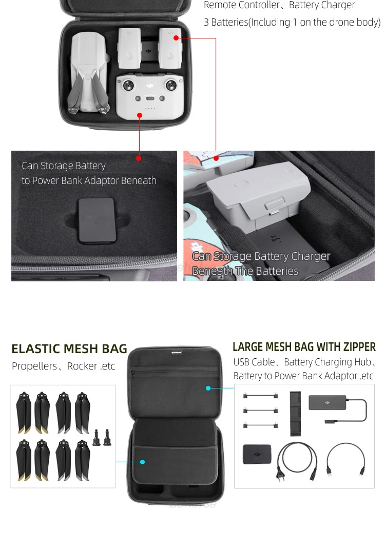 DJI Air 2S/Mavic Air 2 Carrying Case Storage Protective Bag for DJI Air 2S/Mavic Air 2 Drone Remote Controller Accessories