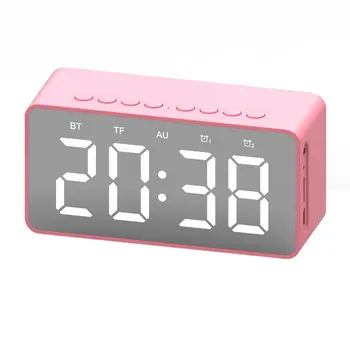 

Mirror Alarm Clock Wireless Music Player Speaker Portable HiFi Shock Bass Home Travel Subwoofer Speaker Sound Box