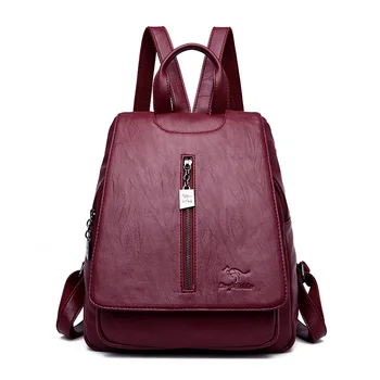 

2019 Fashion Women Leather Backpack Female Travel Shoulder Bag Large Capacity School Bag For Teenage Girls Sac A Dos