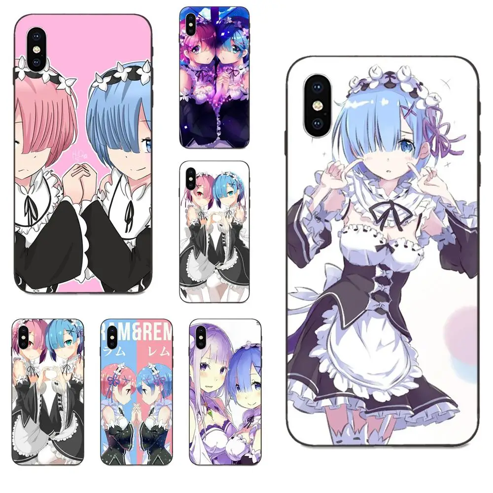 TPU Cases Cover For Galaxy A3 A5 A6 A6s A7 A8 A9 A10 A20E A30 A40 A50 A60 A70 A80 A90 Plus 2018 Sexy Anime Girl Ram Rem Re Zero | Мобильные