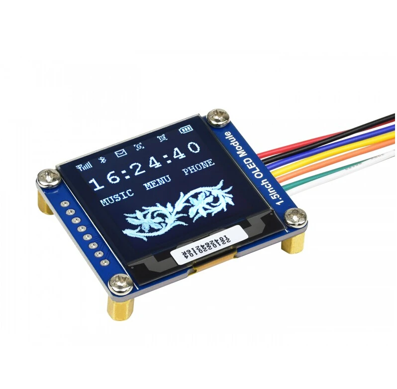 Модуль OLED Waveshare SSD1327 1 5x128 128 дюйма 16 бит интерфейс SPI/I2C с примерами (Raspberry