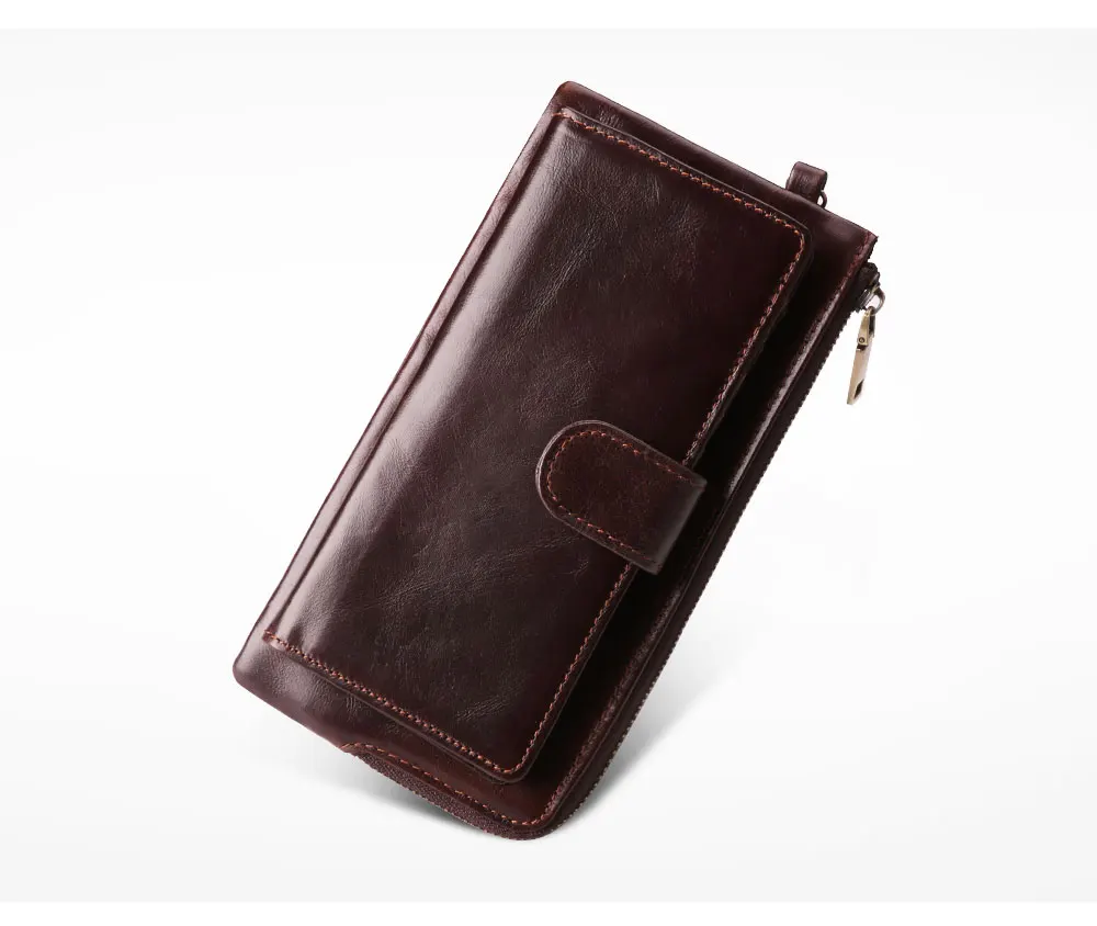 JOGUJOS Women Long Wallet Genuine Leather Wallets RFID Phone Bag Coin Purse Card Holder Women's Long Design Purse Clutch Wallet