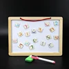 Russian/Arabic Magnetic Drawing Board Game Double Sided Blackboard Wooden Jigsaw Puzzles Alphabet Letter Toy Educational for Kid 3