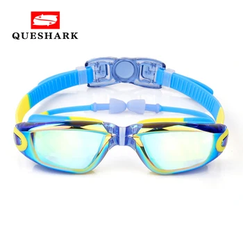 

Colorful Uv protection Anti-fog Electroplated Children Swim Goggles Kids Waterproof Silicone Learn Swimming Glasses with Earplug