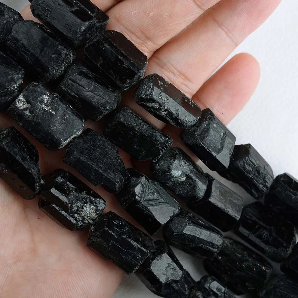 13x20-16x23mm natural Black Tourmaline Rough beads 16''