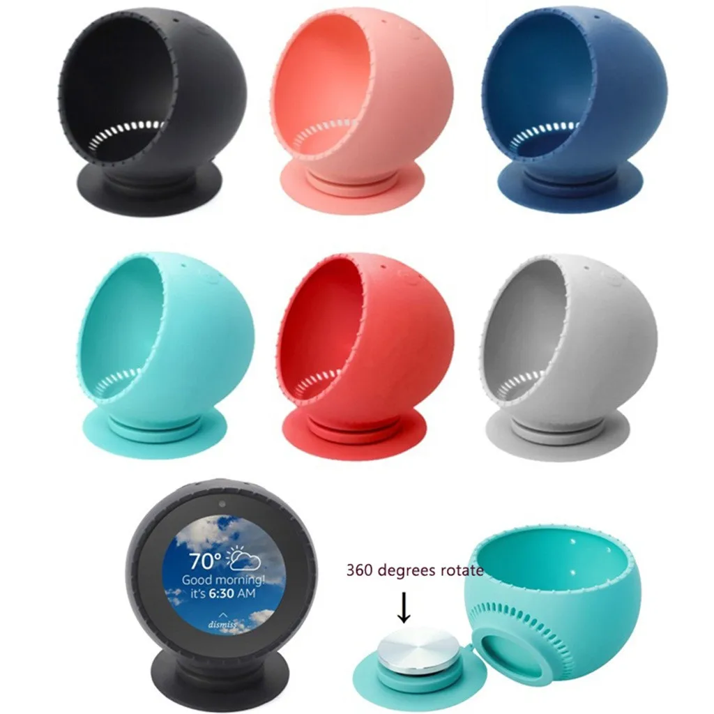 Силиконовый защитный чехол с подставкой для Amazon Echo Spot 360, пылезащитный чехол, аксессуары для смартфонов
